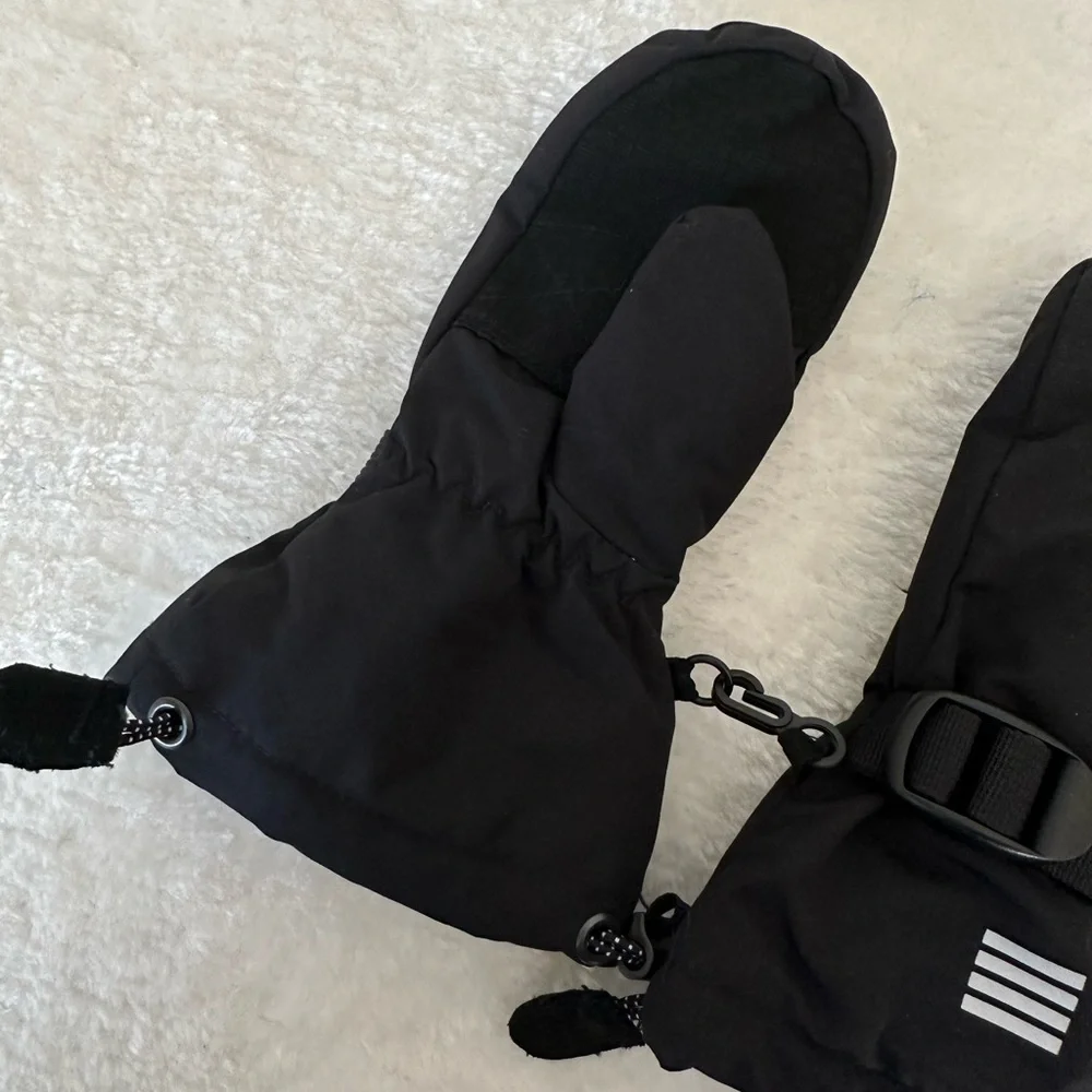 Lands End Kids Black Winter Mittens